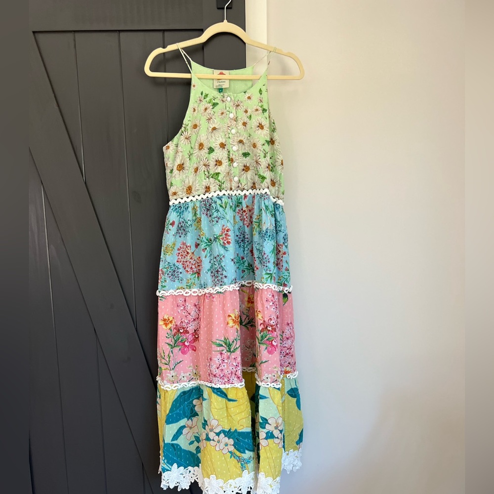 Farm Rio Mixed Floral Midi Dress Size Medium